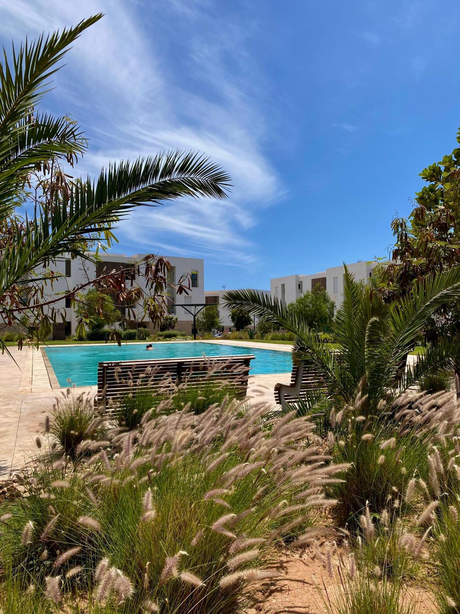 Luxurious Golf & Sea View Beach Apartment With Pool Access - Tamourrit, Taghazout Bay エクステリア 写真