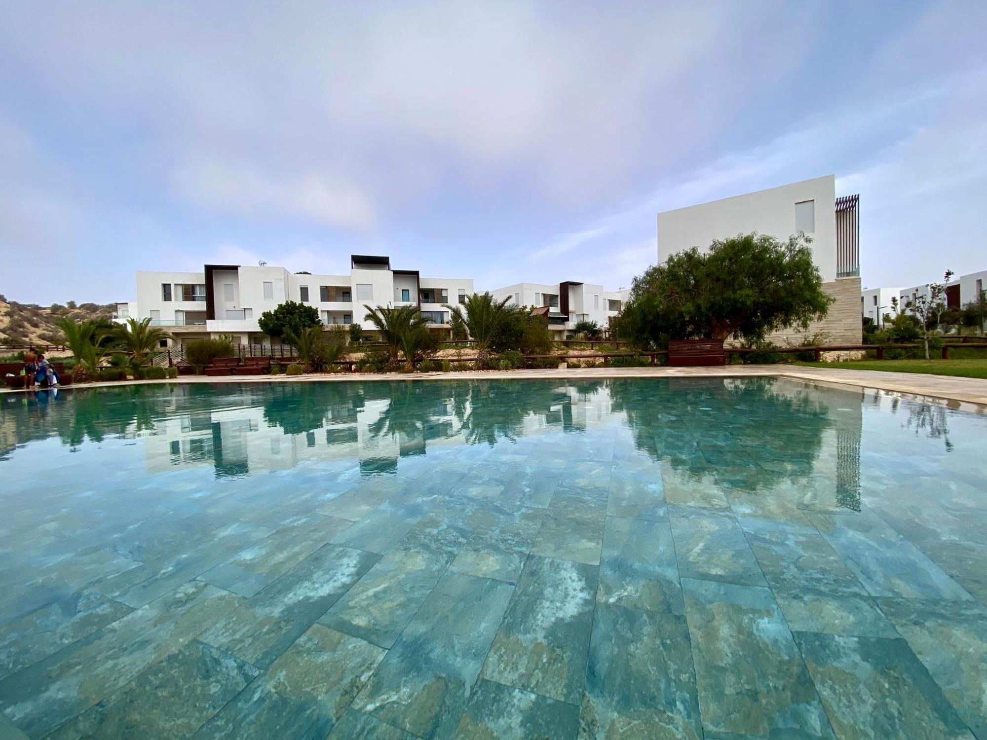 Luxurious Golf & Sea View Beach Apartment With Pool Access - Tamourrit, Taghazout Bay エクステリア 写真